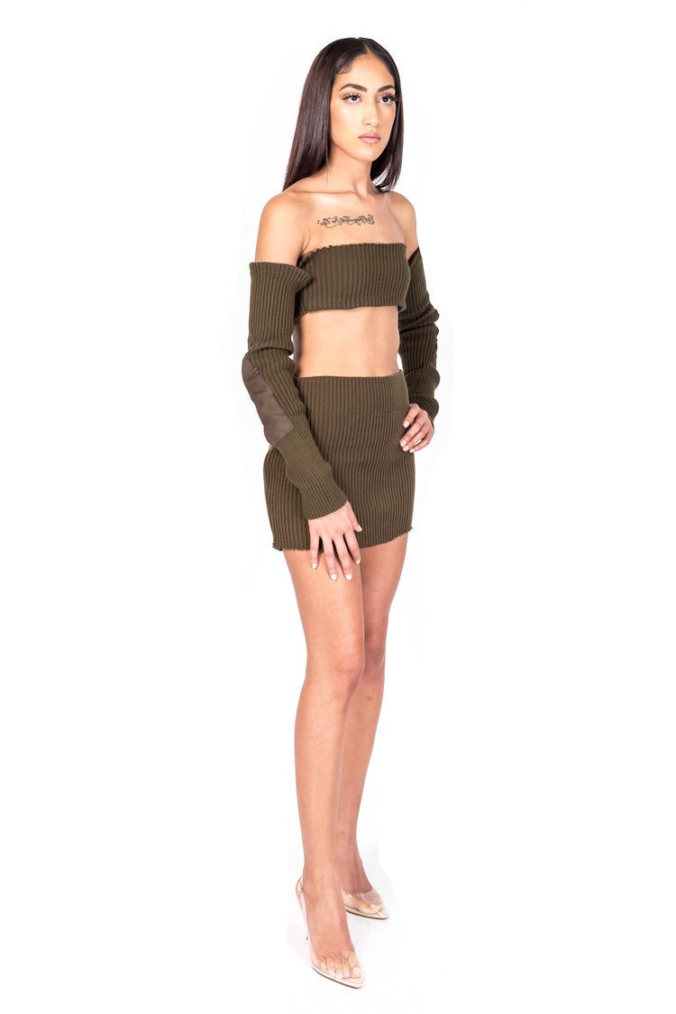 Brown Knit Collection Skirt